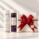 coffret avec noeud rouge box blanche  produits spa 