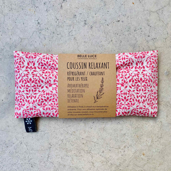 Coussin Relaxant aux fleurs de lavande/lin -  Tissu Spring- 100% Coton certifié Oeko-tex