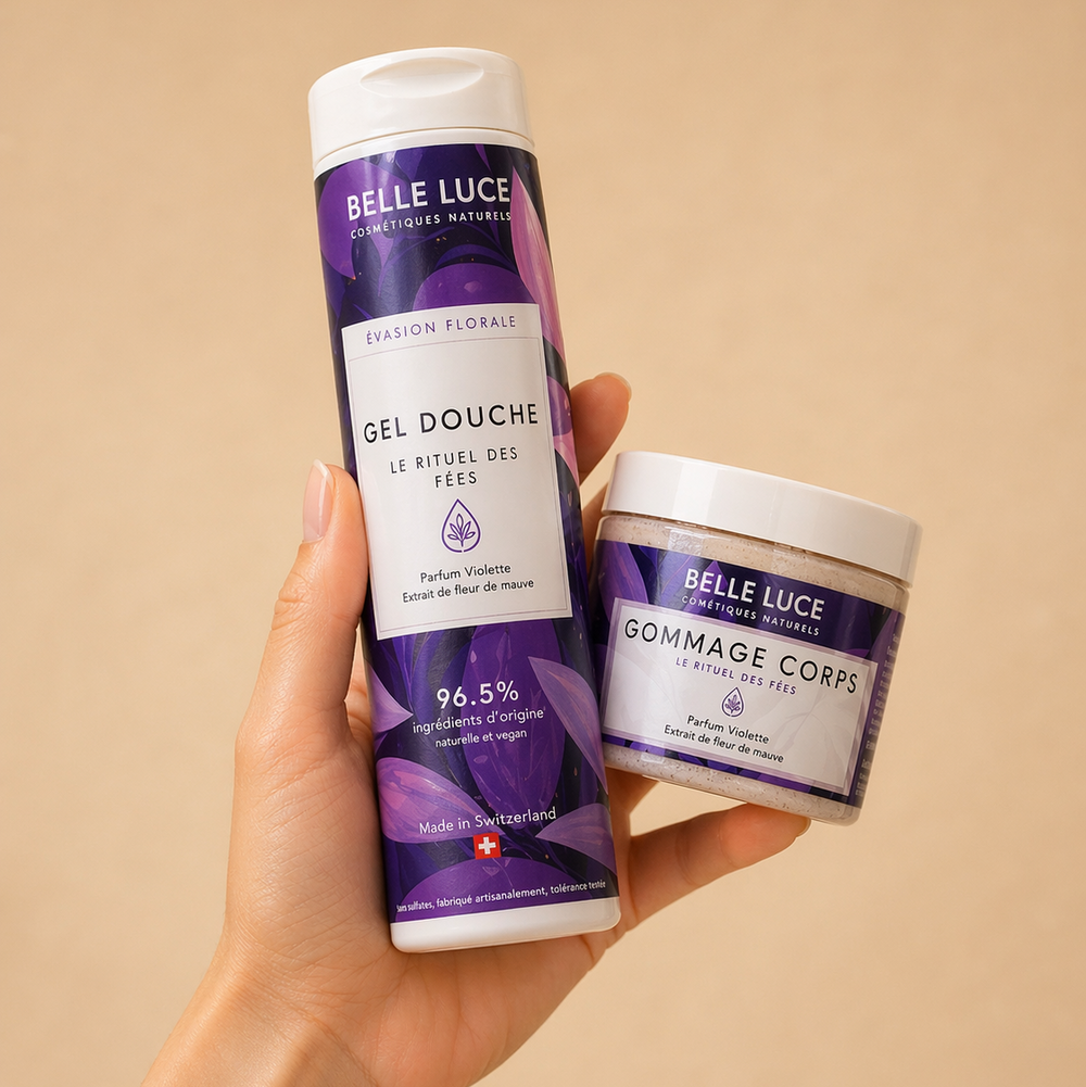 Rituel Spa & Cocooning Belle Luce : gommage corps et gel douche à la violette