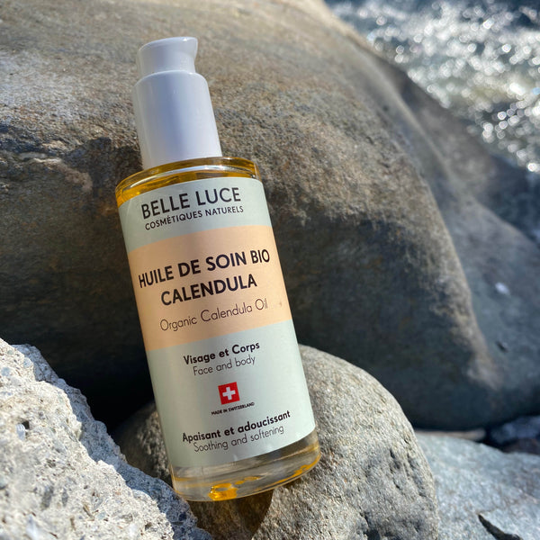 Huile de Soin Visage et Corps – Calendula BIO Suisse | Apaisante · Peaux Sensibles · 50 ml