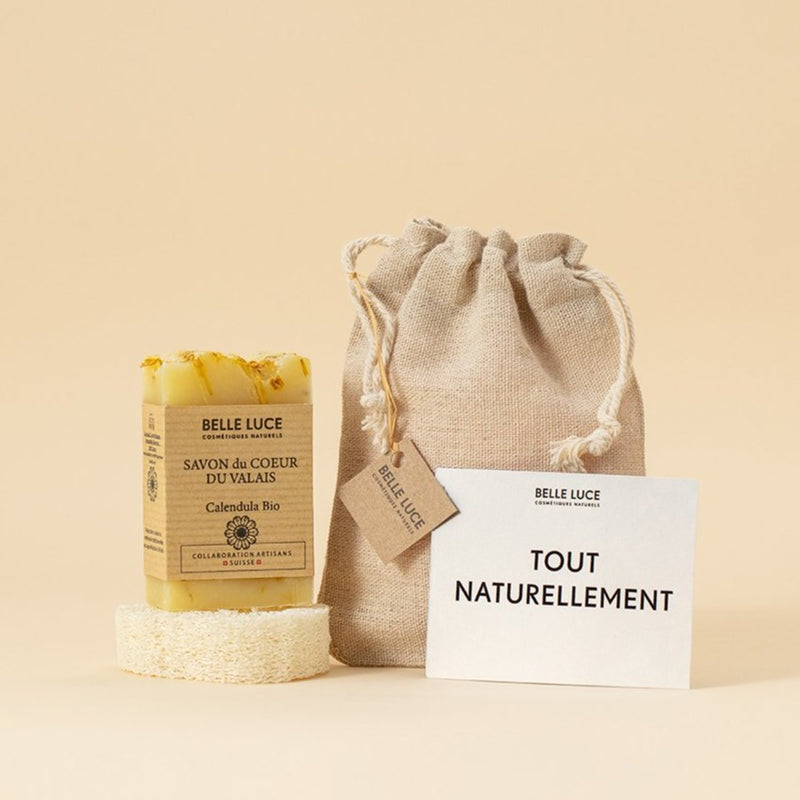 100% Sustainable All-in-One Kit | Soap with Loofah Gourd Soap Dish